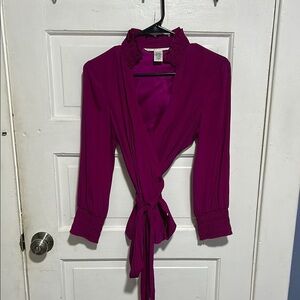 Diane Von Furstenberg Fuchsia Silk Blouse